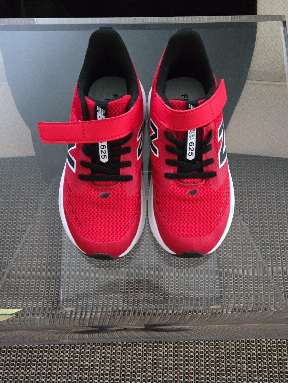 New Balance Kids Red Athletic Sneakers with Hook-and-Loop Strap